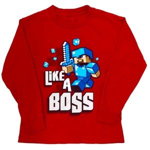 Boy's Mojang Minecraft Like a Boss Graphic Tshirt